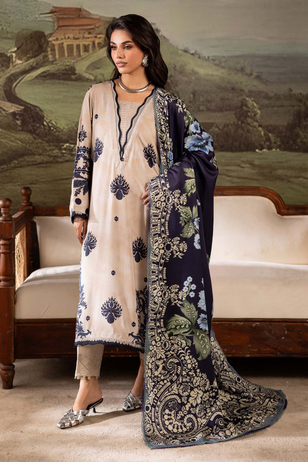 3-PC Unstitched Linen Signature Prints By Nureh | SP-176