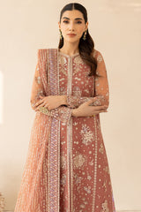 3-PC Unstitched Embroidered LU'ZELLA By Farasha | Vintage Rose
