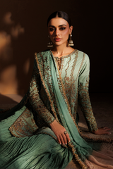 Embroidered Velvet & Organza 3pcs Suit By IZNIK
