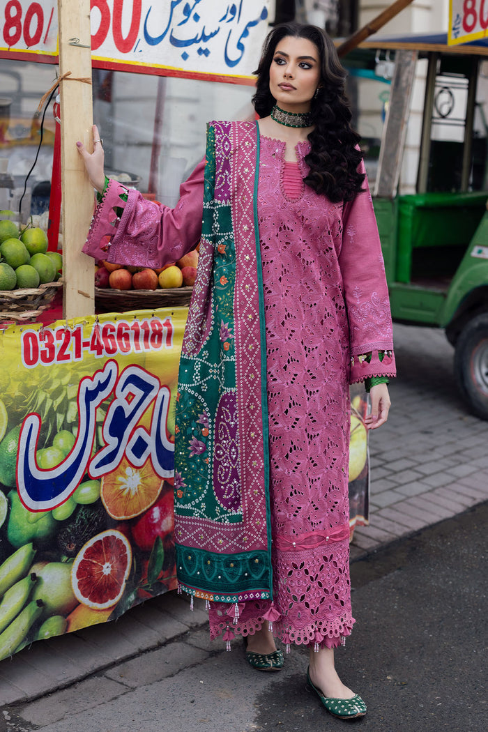 N-113 | 3Pc Unstitched Suit Winter Chikankari Khaddar Collection Bazar By Nureh