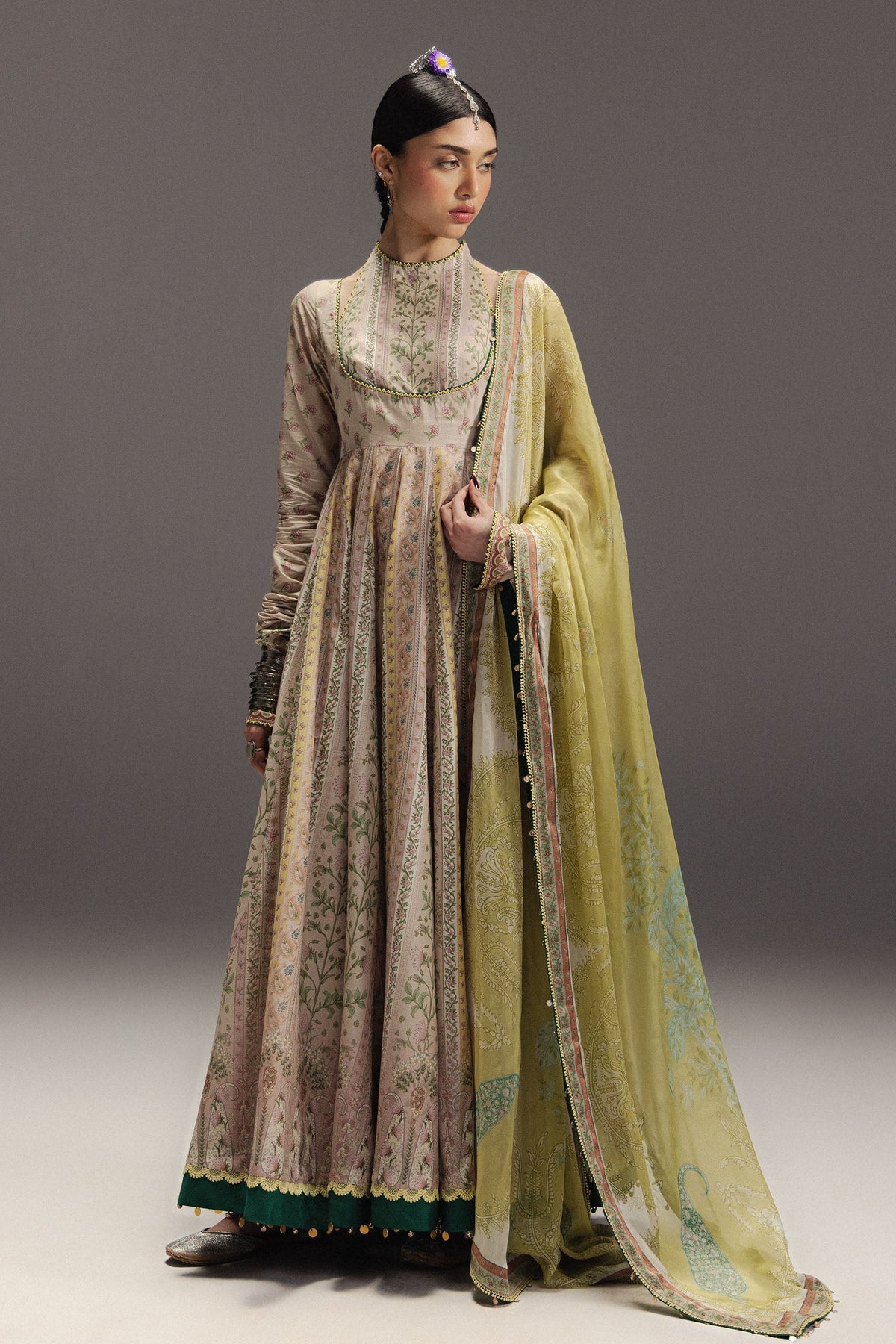3-PC Unstitched Digital Printed Lawn Anarkali By Zara Shahjahan | Hoorain