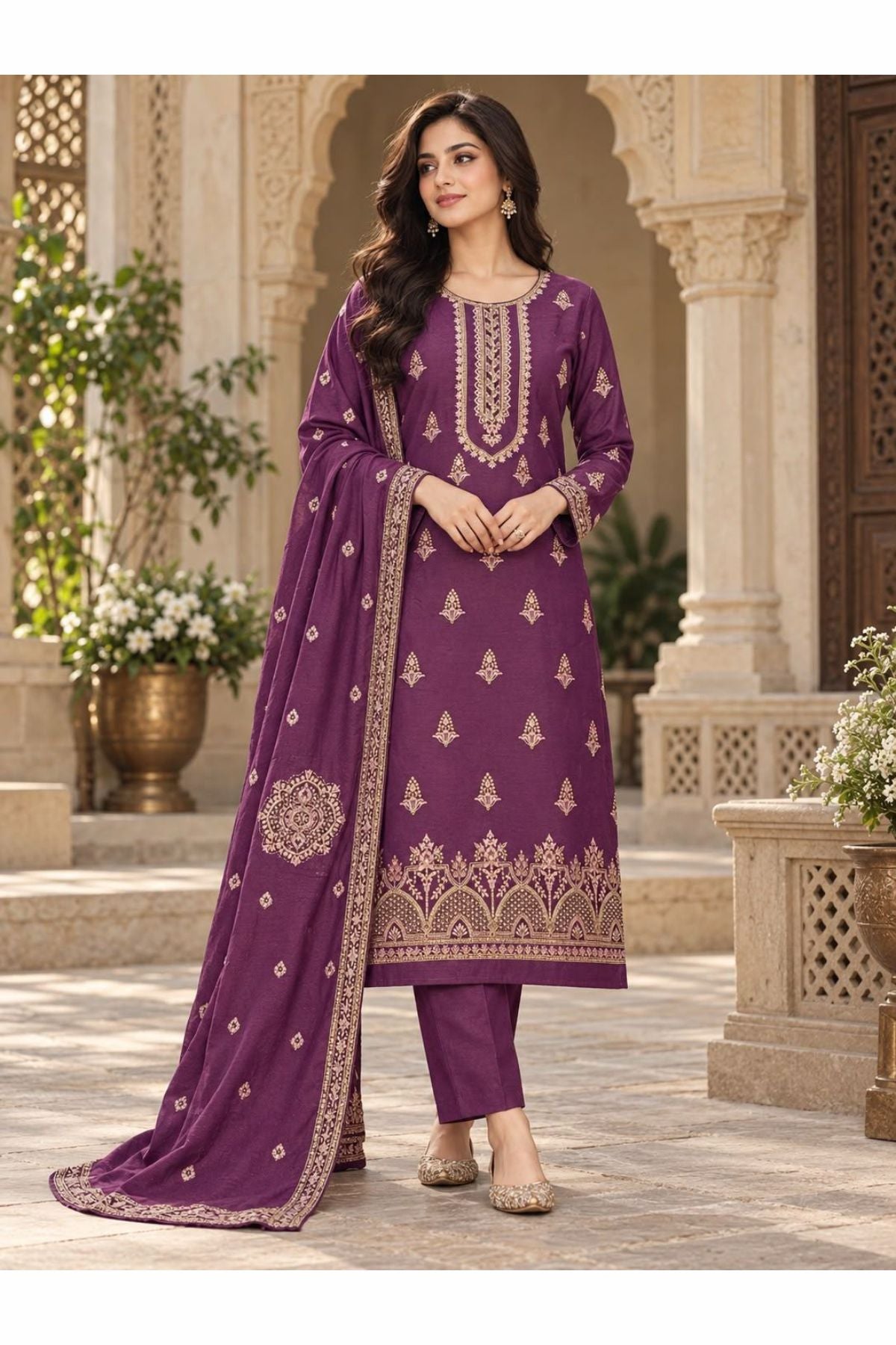 3pcs unstiched suit By Corduoy Collection