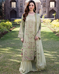 3-PC Unstitched Luxury Karandi Collection Kimora By Raeesa Premium | Lovia