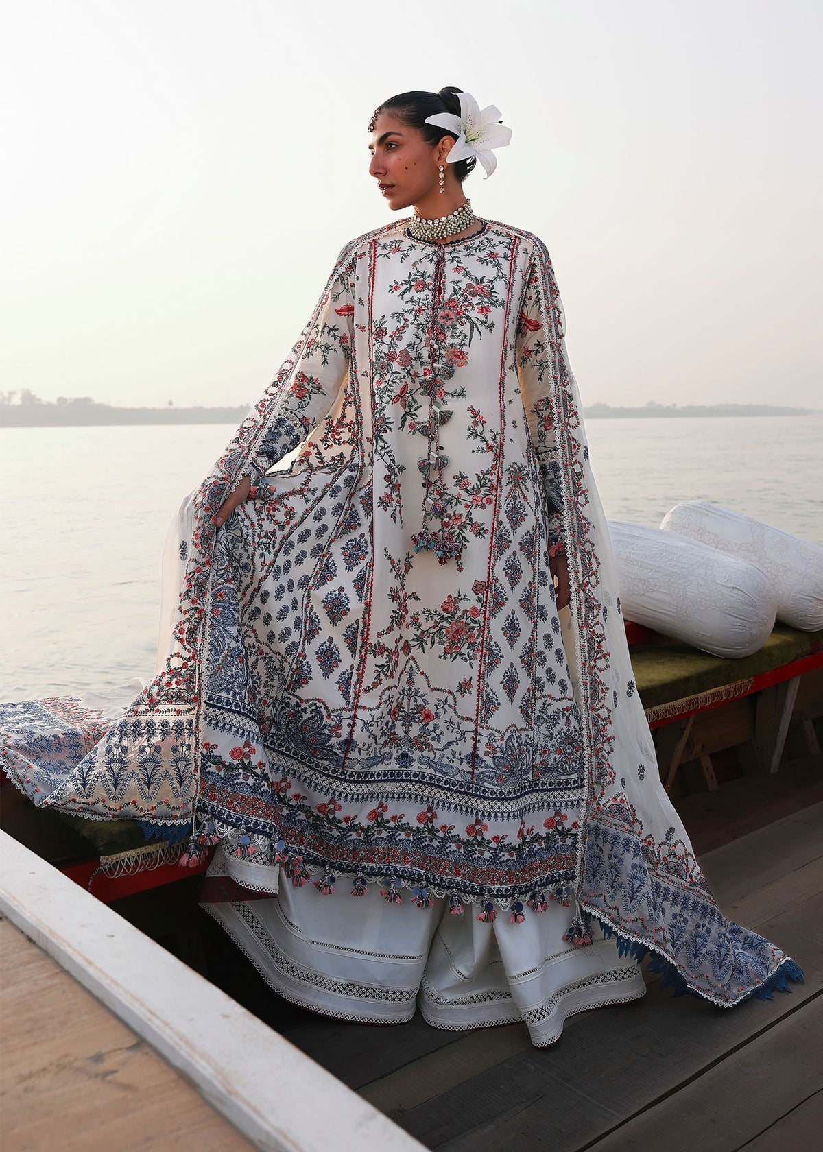3-PC Unstitched Luxury Lawn Kalabagh By Hussain Rehar | Yuki
