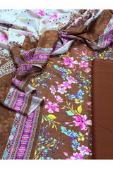3-PC Unstitched Printed Lawn Karandi Collection
