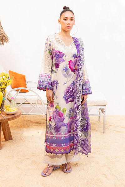 NS-138 | 3PC Unstitched Embroidered Lawn Collection Gardenia By Nureh