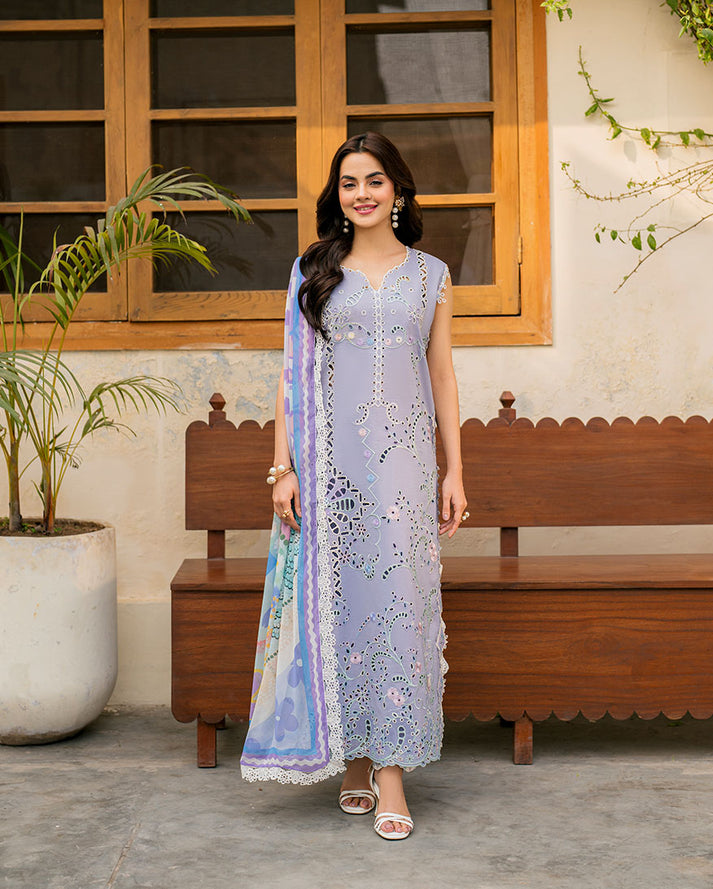 3-PC Unstitched Embroidered Lawn Aashiyana By Roheenaz | RNZ-08A
