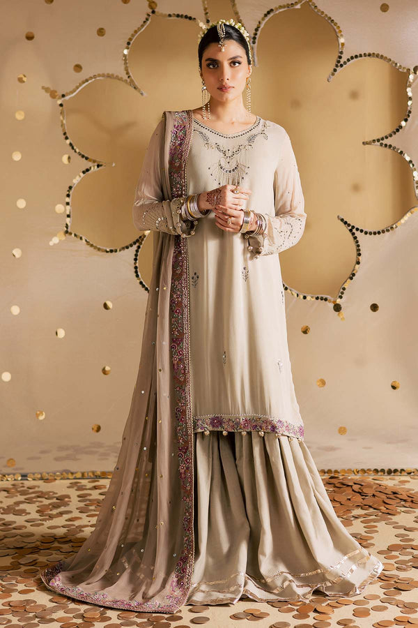 3-PC Unstitched Embroidered Chiffon Mukeshkari By Nureh | MK - 17