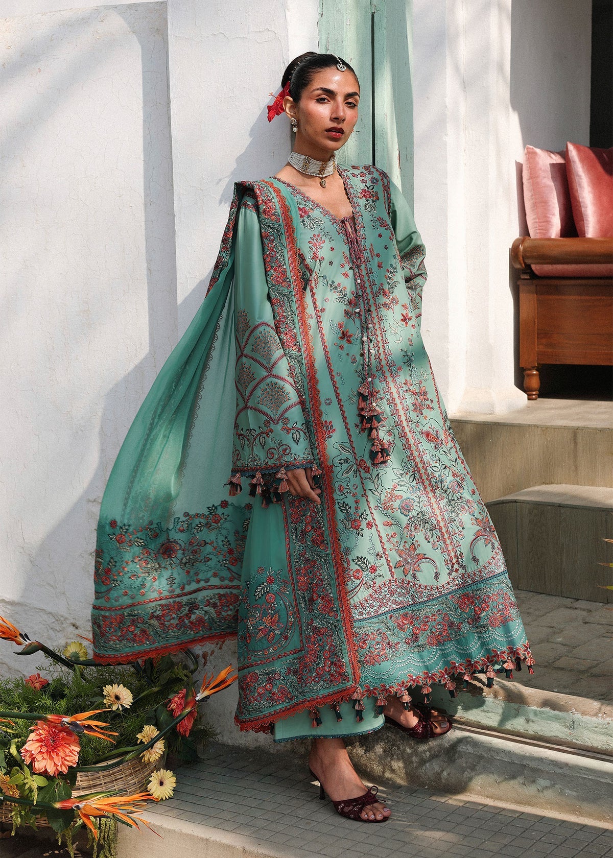 3-PC Unstitched Luxury Lawn Kalabagh By Hussain Rehar | Verdant