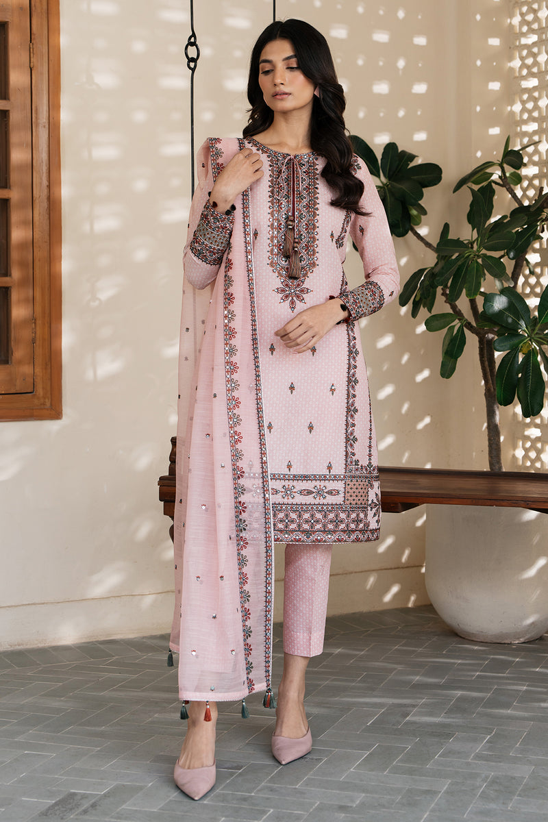 USE-9108 | 3Pc Unstitched Suit Embroidered lawn Summer 25 Drop II By Jazmin