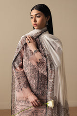 3-PC Unstitched Embroidered Pima Lawn Satori By Zara Shahjahan | AKAHANA - D11