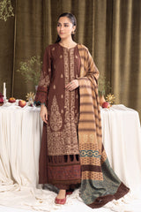JH-940 | 3 Pc Unstitched Suit Embroidered Winter Collection Aroosh By Johra
