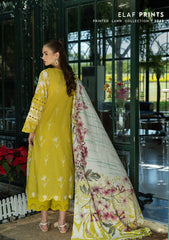 EPE-08B | 3PC Unstitched Suit Digital Printed Lawn Prints By Elaf Premium