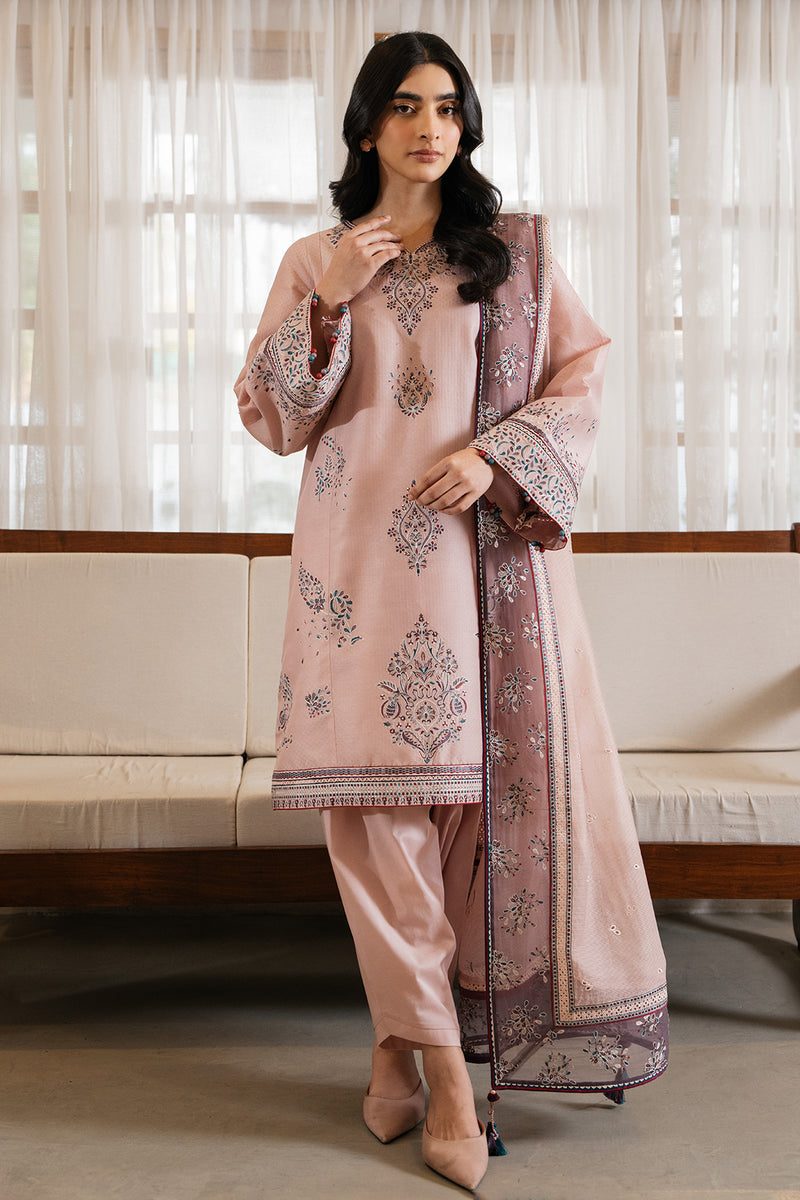 USE- 9110 | 3Pc Unstitched Suit Embroidered Lawn Summer Exclusive By Jazmin