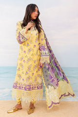 NS-131 | 3PC Unstitched Embroidered Lawn Collection Gardenia By Nureh