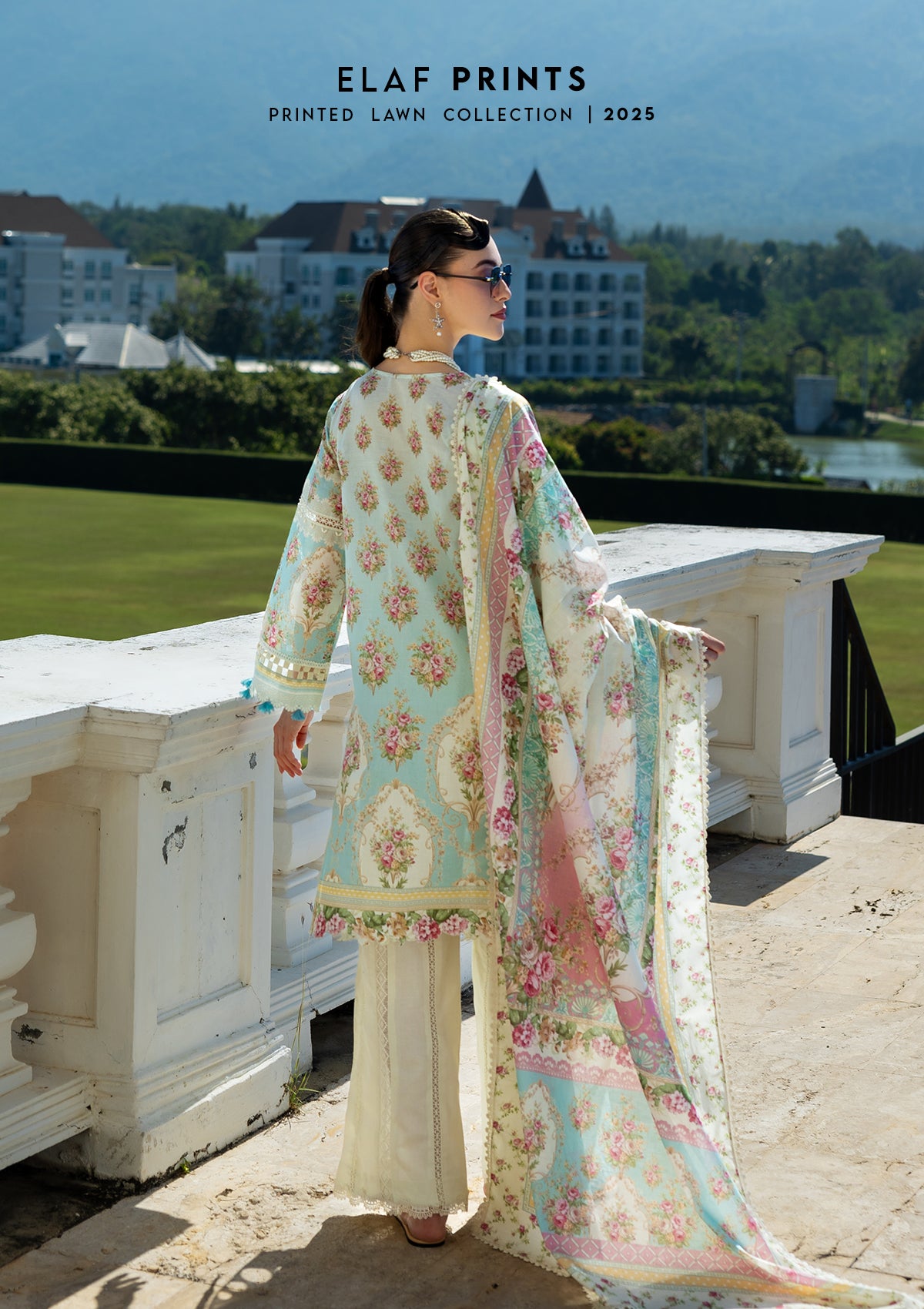 EPE-03B | 3PC Unstitched Suit Digital Printed Lawn Prints By Elaf Premium