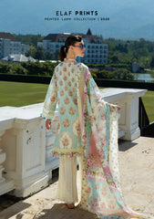 EPE-03B | 3PC Unstitched Suit Digital Printed Lawn Prints By Elaf Premium