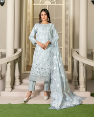3-PC Unstitched Embroidered Lawn Khwaish By Tawakkal Fabrics | D-2624