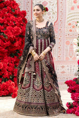 3Pc Suit – Embroidered Printed Raw Silk Unstitched with Net Panels Emara By Nureh