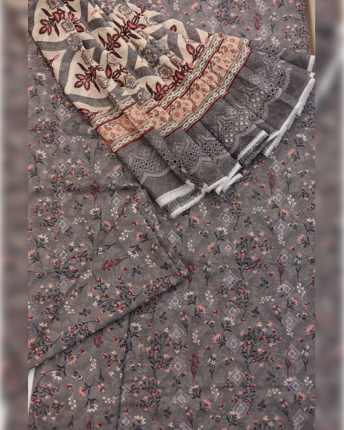 3-PC All over Embroidered Printed Suit | P2