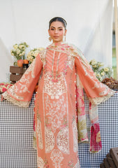 3-PC Unstitched Embordered Luxury Lawn By Elaf | ELH-5A AUTUMN DREAM
