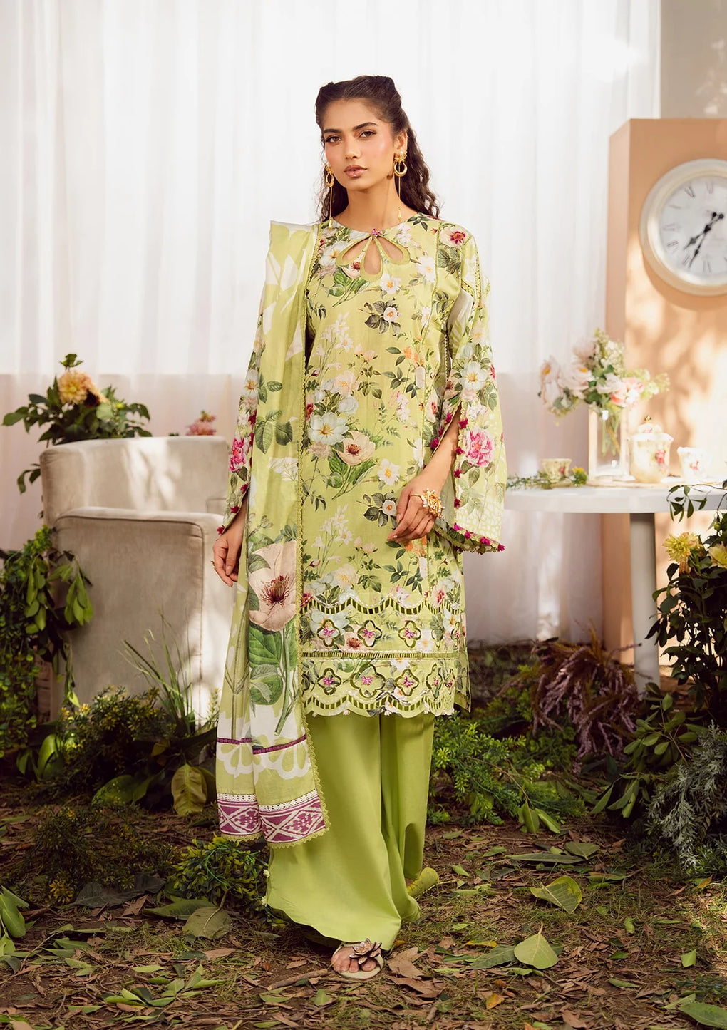 3-PC Unstitched Digital Printed Lawn By Elaf Premium | EPS-5A