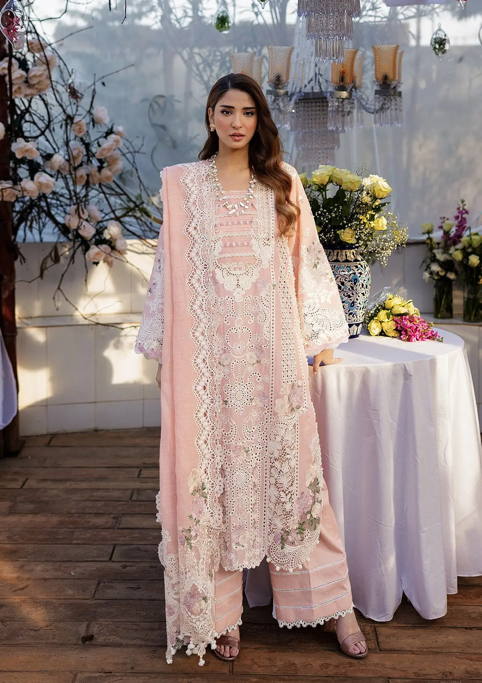 3-PC Unstitched Luxury Embroidered Lawn By Kahf | KLR-2A Olivia