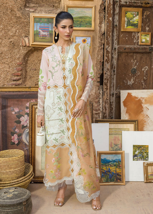 3-PC Unstitched Embroidered Organza Lawn Bloom By Saira Shakira | LANA 1B
