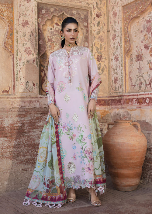 3-PC Unstitched Embroidered Organza Lawn Bloom By Saira Shakira | MAELLE 1B