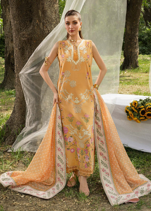 3-PC Unstitched Embroidered Organza Lawn Bloom By Saira Shakira | LILY 1B