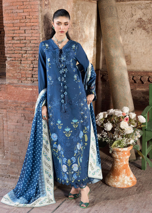 3-PC Unstitched Embroidered Organza Lawn Bloom By Saira Shakira | LILY 1A
