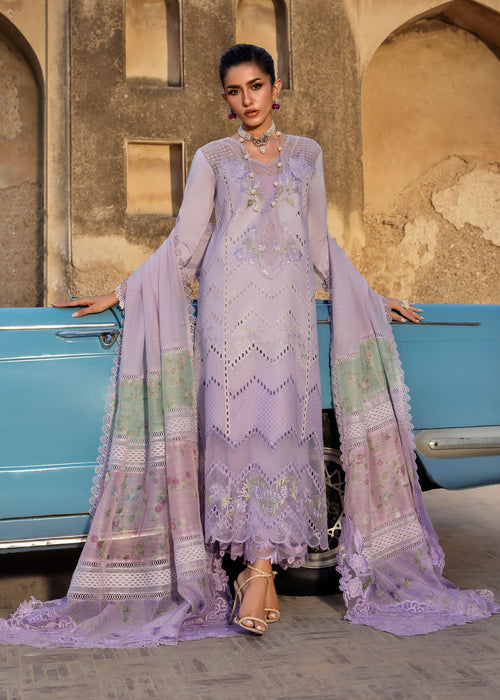 3-PC Unstitched Embroidered Organza Lawn Bloom By Saira Shakira | AMBRE 1A