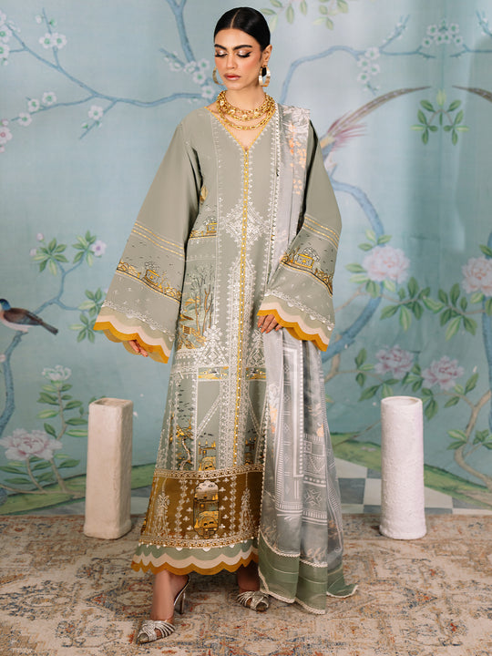 206 - A | 3 PC - Unstitched LA'HIRA Lawn  By Binilyas