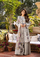 Unstitched 3-PC Embroidered Luxury Lawn By Elaf | ELM-05 RAMSHA