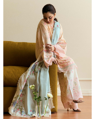 3-PC Unstitched Embroidered Lawn Coco By Zara Shahjahan | LUMEN-D7
