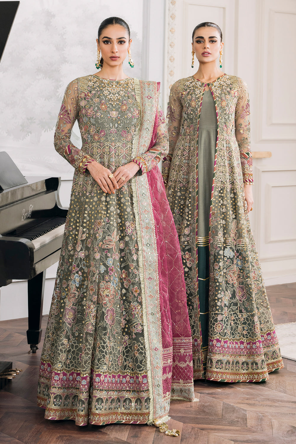 3-PC Unstitched Embroidered Chiffon By Baroque | CH12-02