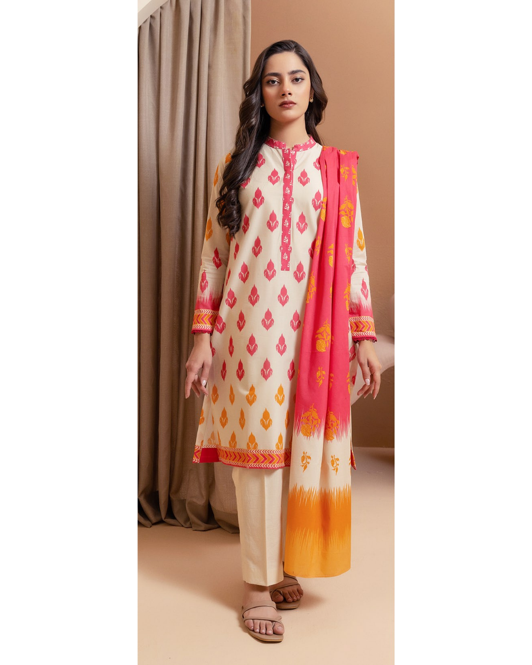 3-PC unstitched Printed Lawn By Zellbury | 0198
