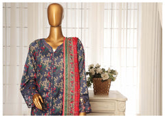 Stitched 3-PC Festive Embroidered Lawn Collection By SADABAHAR - D-07