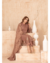 3-PC Unstitched Embroidered Grip Shawl Nisrine By Tawakkal Fabrics | D-4981