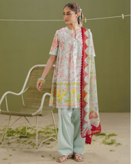 3-PC Unstitched Digital Prints Coco By Zara Shahjahan | Elvo-4B