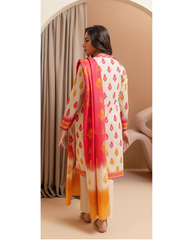3-PC unstitched Printed Lawn By Zellbury | 0198