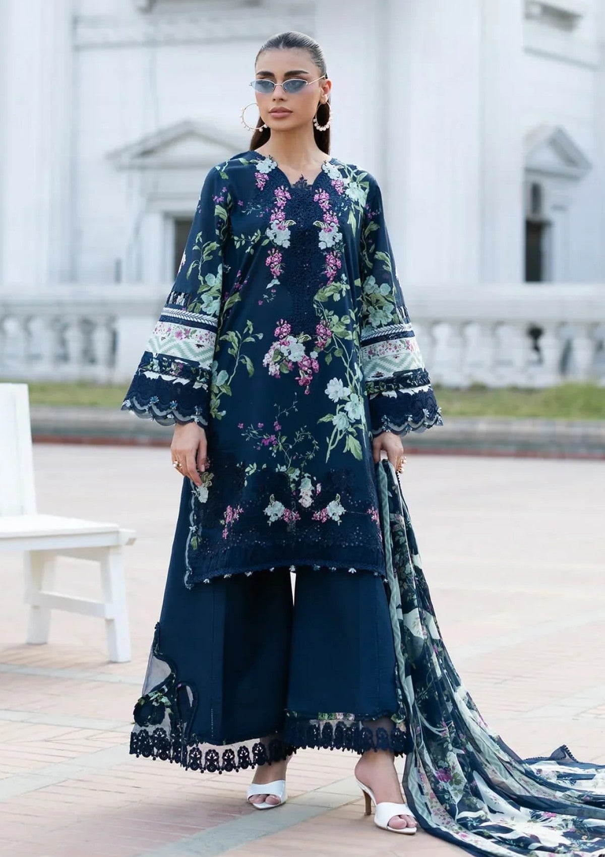 3-PC Unstitched Digital Printed Lawn Signature By Elaf | MARIEL