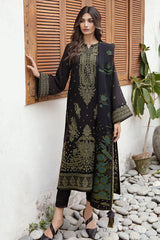 Jazmin Iris Embroidered Fine Slub Unstitched 3 Piece Suit D-04