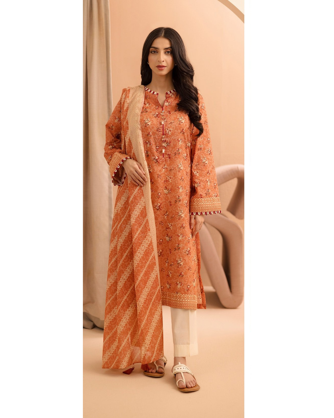 2-PC Shirt Dupatta Unstitched Printed Lawn By Zellbury | 0219