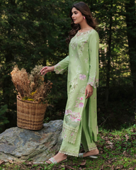 3-PC Unstitched Embroidered Lawn Silent Pine Tale By Afsanah | AL-107