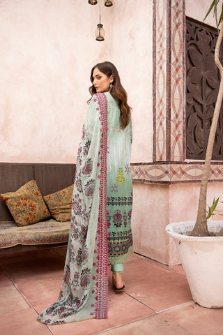MT-497 | 3PC Unstitched Embroidered Printed Lawn Mehtab By Johra