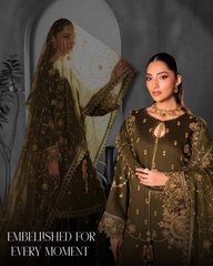 3-PC Unstitched Luxury Viscose Noor E Fajar Dehleez By Raeesa Premium | Mahra