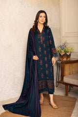 JH-938 | 3 Pc Unstitched Suit Embroidered Winter Collection Mahnur By Johra