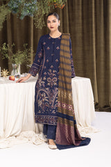 JH-947 | 3 Pc Unstitched Suit Embroidered Winter Collection Aroosh By Johra