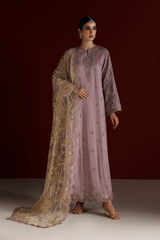 3Pc Embroidered Chiffon Unstitched Suit By Iznik